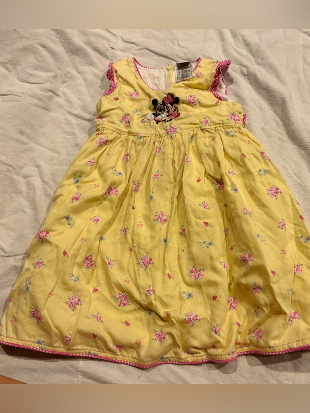 Vintage Disney Minnie and Mickey yellow floral dress size 3T